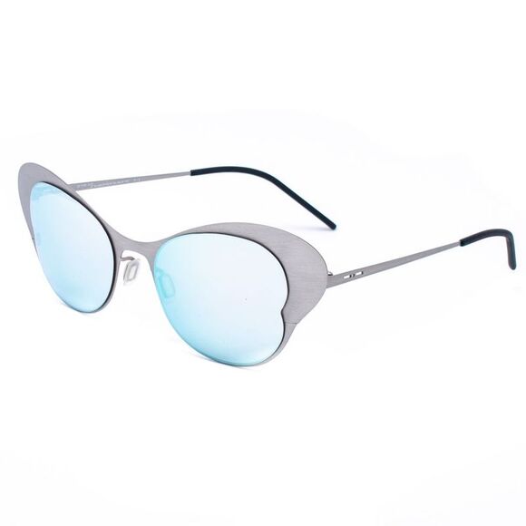 Italia Independent CatEye Sunglasses Light Blue Lens Women Silver